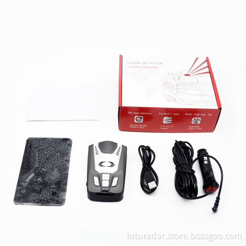 Russian voice and LED icons alert car speed radar laser detector with Russia speed camera gps database